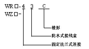 锥形管法兰连接热电偶（热电阻）型谱